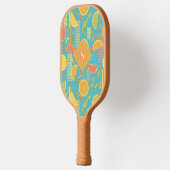 Blauwe 80’s citrusvruchten plakjes pickleball paddle (Links)