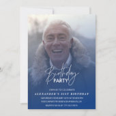 Blauwe 81e verjaardag uitnodiging Verjaardagsfeest (Voorkant)