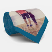 Blauwe aangepaste foto stropdas (Opgerold)