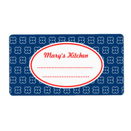 Blauwe Aangepaste Keukenlabels Etiket