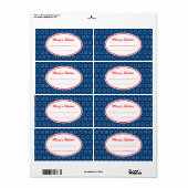 Blauwe Aangepaste Keukenlabels Etiket (Full Sheet)