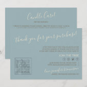 Blauwe Aangepaste logo QR-code Aanwijzingen kaarsz Bedankkaart (Voorkant / Achterkant)