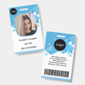 blauwe aangepaste medewerker, persoonlijke ID Badge (Voor- en achterkant)