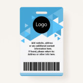 blauwe aangepaste medewerker, persoonlijke ID Badge (Achterkant)