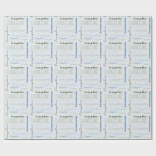 Blauwe Aangepaste Naam Cadeaupapier