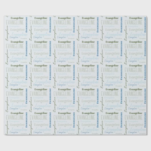 Blauwe Aangepaste Naam Cadeaupapier (Vlak)