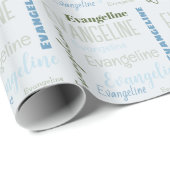 Blauwe Aangepaste Naam Cadeaupapier (Rol Hoek)