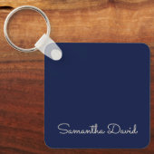 Blauwe aangepaste naam gepersonaliseerd sleutelhanger (Voorkant)