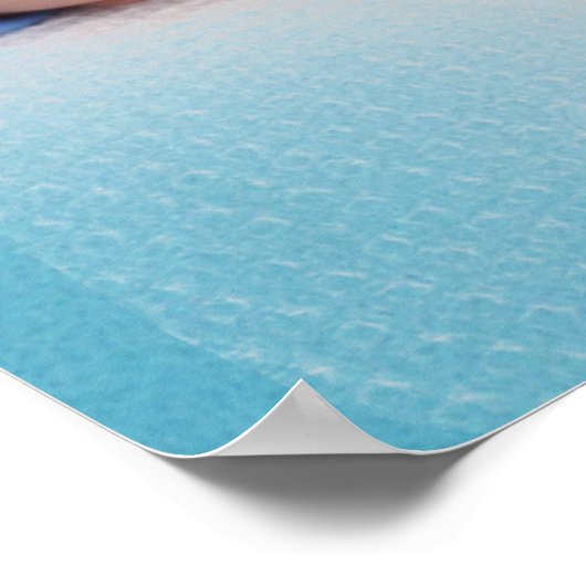 Blauwe, aangepaste, speciaal voor baby's bestemde  poster (Hoek)