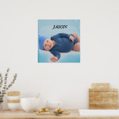 Blauwe, aangepaste, speciaal voor baby's bestemde  poster (Keuken)