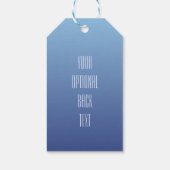 Blauwe aangepaste tekstcadeaulabels voor verloop cadeaulabel (Achterkant)