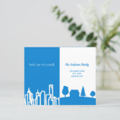 Blauwe aankondiging van begrotingspost (Staand voorkant)