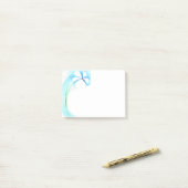 Blauwe aantekeningen post-it® notes (Op bureau)
