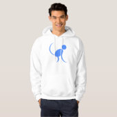 Blauwe aap hoodie (Voorkant volledig)
