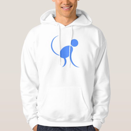 Blauwe aap hoodie (Voorkant)