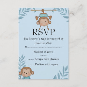 Blauwe Aap RSVP Kaartje