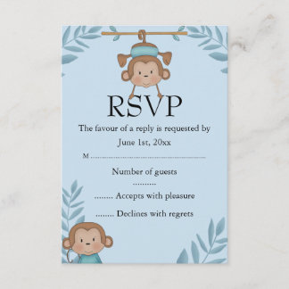 Blauwe Aap RSVP Kaartje