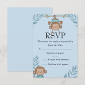 Blauwe Aap RSVP Kaartje (Voorkant / Achterkant)