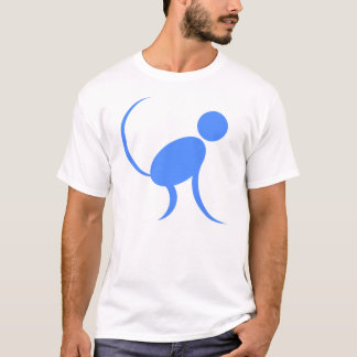 Blauwe aap t-shirt