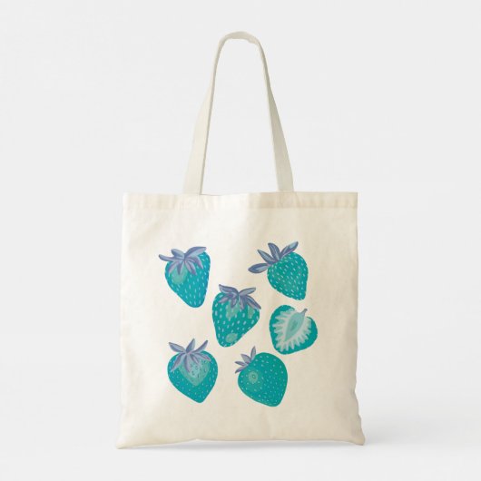 Blauwe aardbei-Canvas tas (Achterkant)