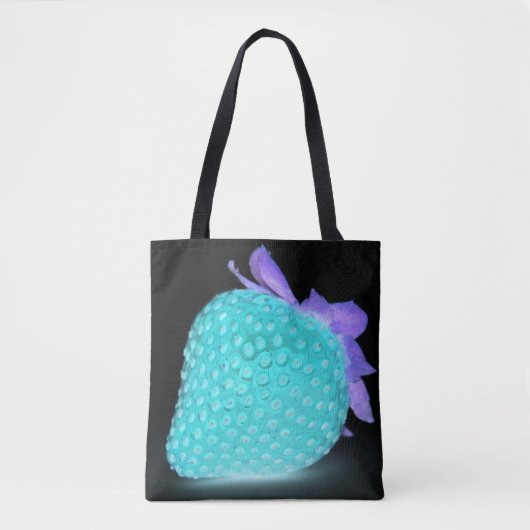 Blauwe aardbei neon cute tote bag (Voorkant)