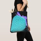 Blauwe aardbei neon cute tote bag (Dichtbij)