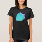 Blauwe aardbei neon schattig bessen fruit t-shirt (Voorkant)