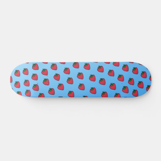 Blauwe aardbei Vaporwave Designer Skateboard Deck (Horizontaal)