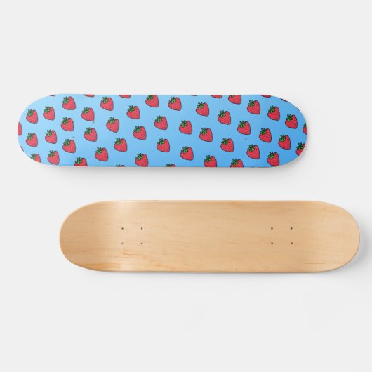Blauwe aardbei Vaporwave Designer Skateboard Deck (Horizontaal)