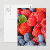 Blauwe aardbeien en frambozen briefkaart (Voorkant / Achterkant)