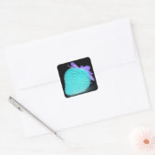 Blauwe aardbeienneeuw vierkante sticker (Envelop)