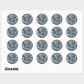 Blauwe Aarde Ronde Sticker (Vel)