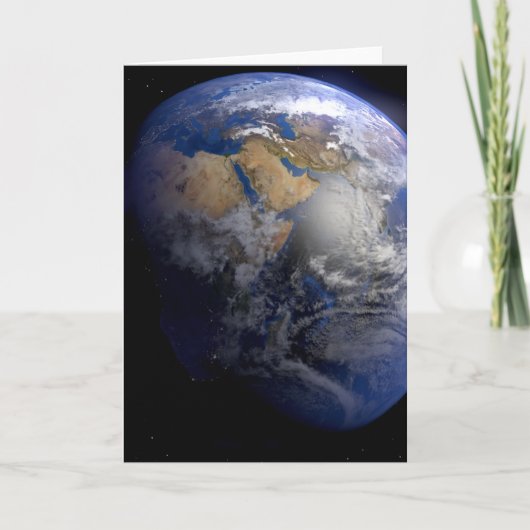Blauwe aarde vanuit de ruimte Inspirerend Kaart (Voorkant)