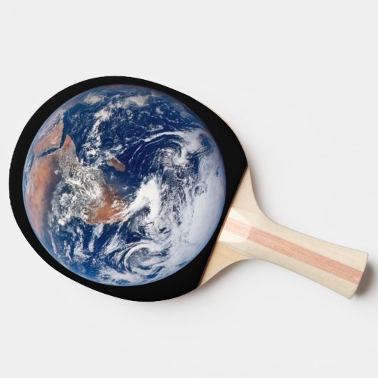 Blauwe aarde zwarte hemel tafeltennisbatje (Zijkant)