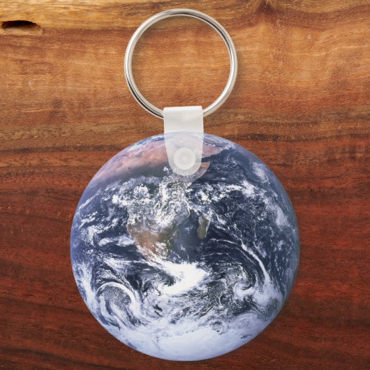  blauwe aardruimte Foto Sleutelhanger (Achterkant)