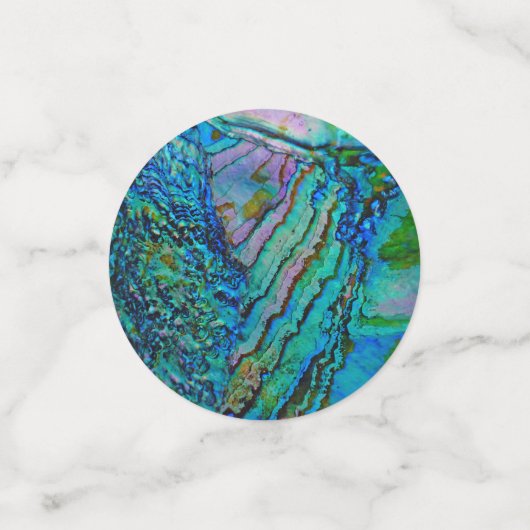 Blauwe Abalone Motief Confetti (Kleine voorkant)