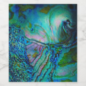 Blauwe Abalone Motief Wijn Etiket (Enkel label)
