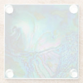 Blauwe Abalone Schelp Glazen Onderzetter (Achterkant)