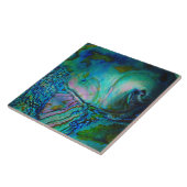Blauwe Abalone Schelp Tegeltje (Zijkant)