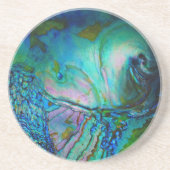 Blauwe Abalone Schelp Zandsteen Onderzetter (Voorkant)