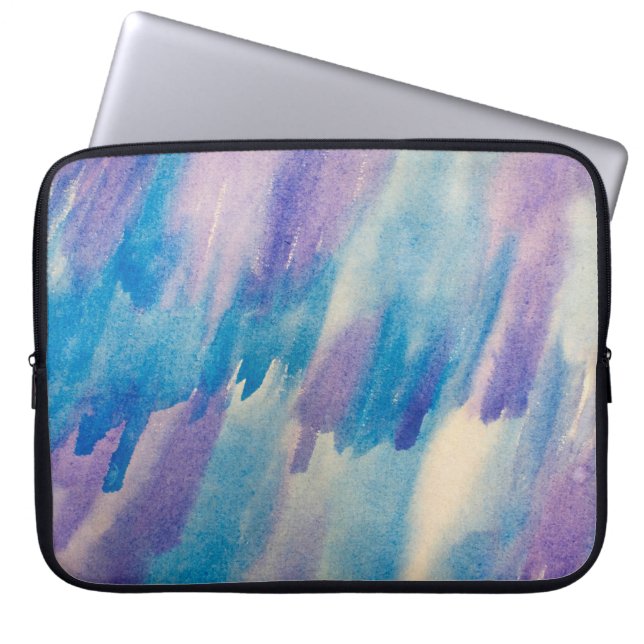 Blauwe abstracte achtergrond abstract, aqua, kunst laptop sleeve (Voorkant)