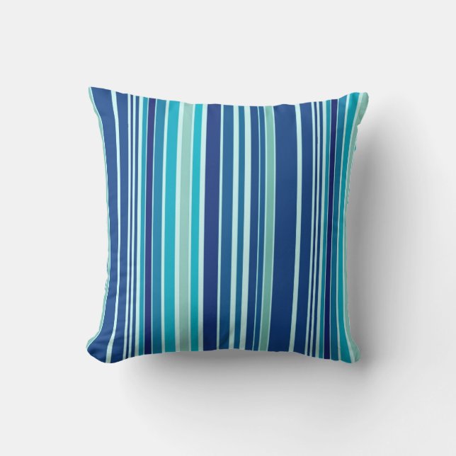 Blauwe abstracte achtergrondstrepen voor grafisch  kussen (Voorkant)
