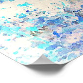 Blauwe Abstracte afdrukdecor-minimalistische Poste Poster (Hoek)