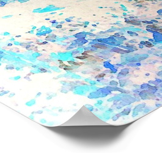 Blauwe Abstracte afdrukdecor-minimalistische Poste Poster (Hoek)