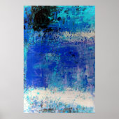 Blauwe Abstracte afdrukdecor-minimalistische Poste Poster (Voorkant)