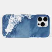 Blauwe Abstracte Aquarel Achtergrond iPhone Hoesje (Achterkant horizontaal)