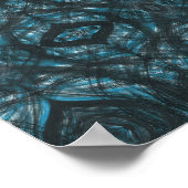 Blauwe Abstracte Aquarel Kunst Poster (Hoek)