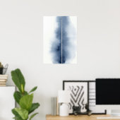 Blauwe Abstracte Aquarel Streep Poster (Thuiskantoor)