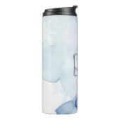 Blauwe Abstracte Aquarel Twin Moeder Thermosbeker (Gedraaid links)