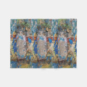 Blauwe Abstracte banket Fleece Deken (Voorkant (Horizontaal))